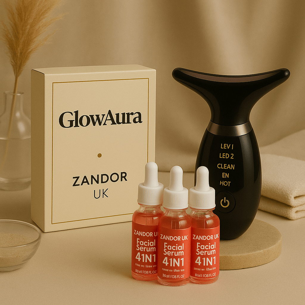 GlowAura 3 - in - 1 LED Facial Sculptor + 3 FREE AuraSerums - Zandorue