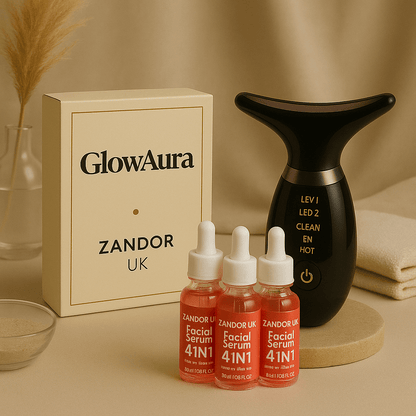 GlowAura 3 - in - 1 LED Facial Sculptor + 3 FREE AuraSerums - Zandorue