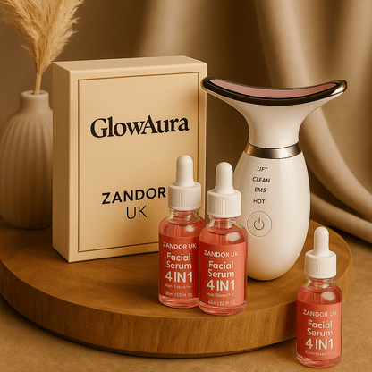GlowAura 3 - in - 1 LED Facial Sculptor + 3 FREE AuraSerums - Zandorue
